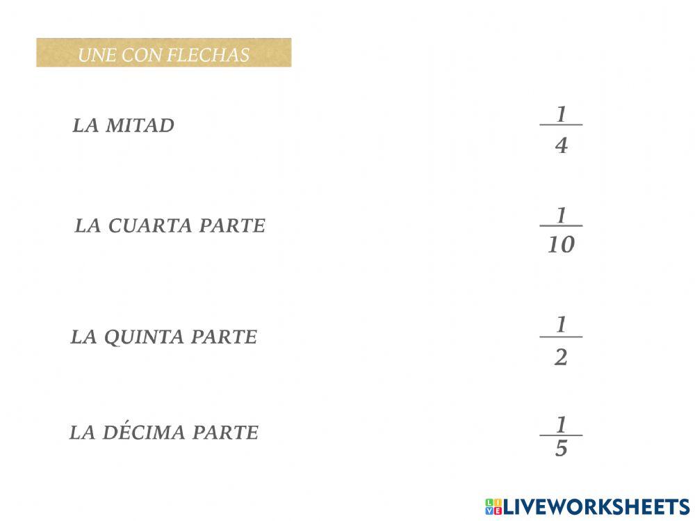 La Mitad, la Cuarta, la Quinta, y la Décima Parte