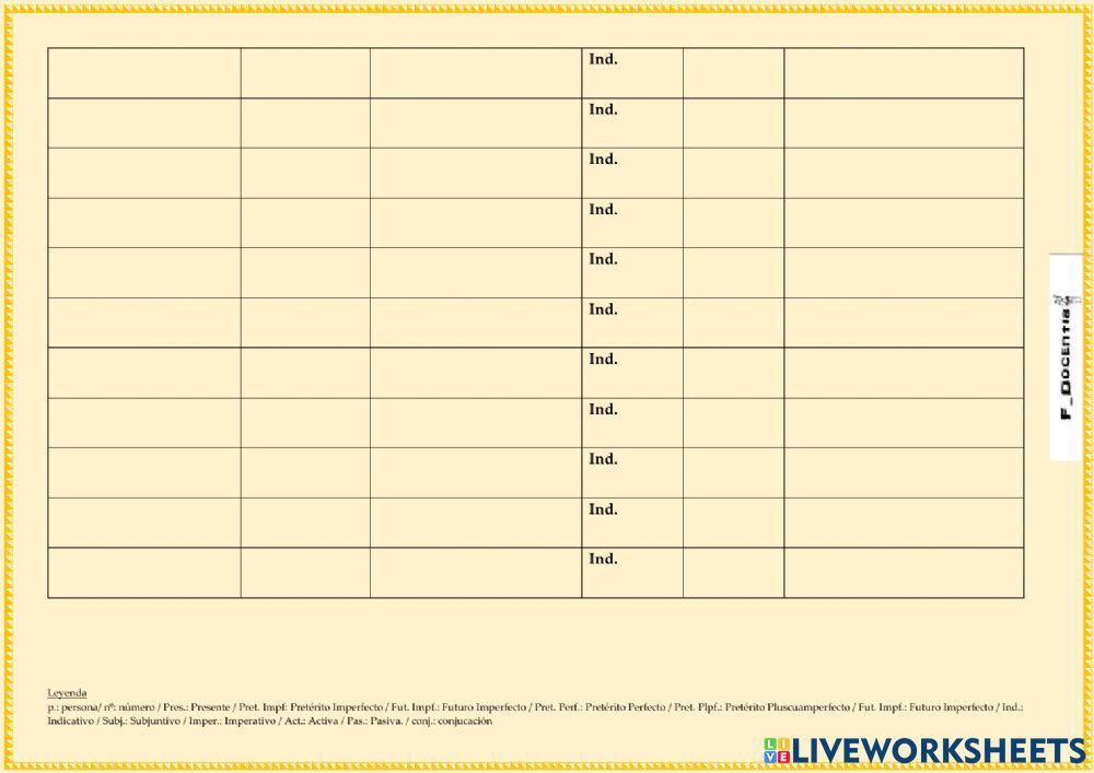 Analiza morfológicamente verbos conjugados en latín - Indicativo - 4º ESO (20)