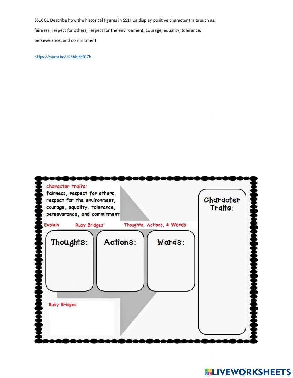 Ruby Bridges Play Analysis worksheet Live Worksheets