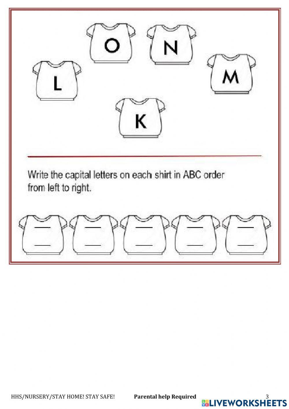 Nursery Alphabet Ordering