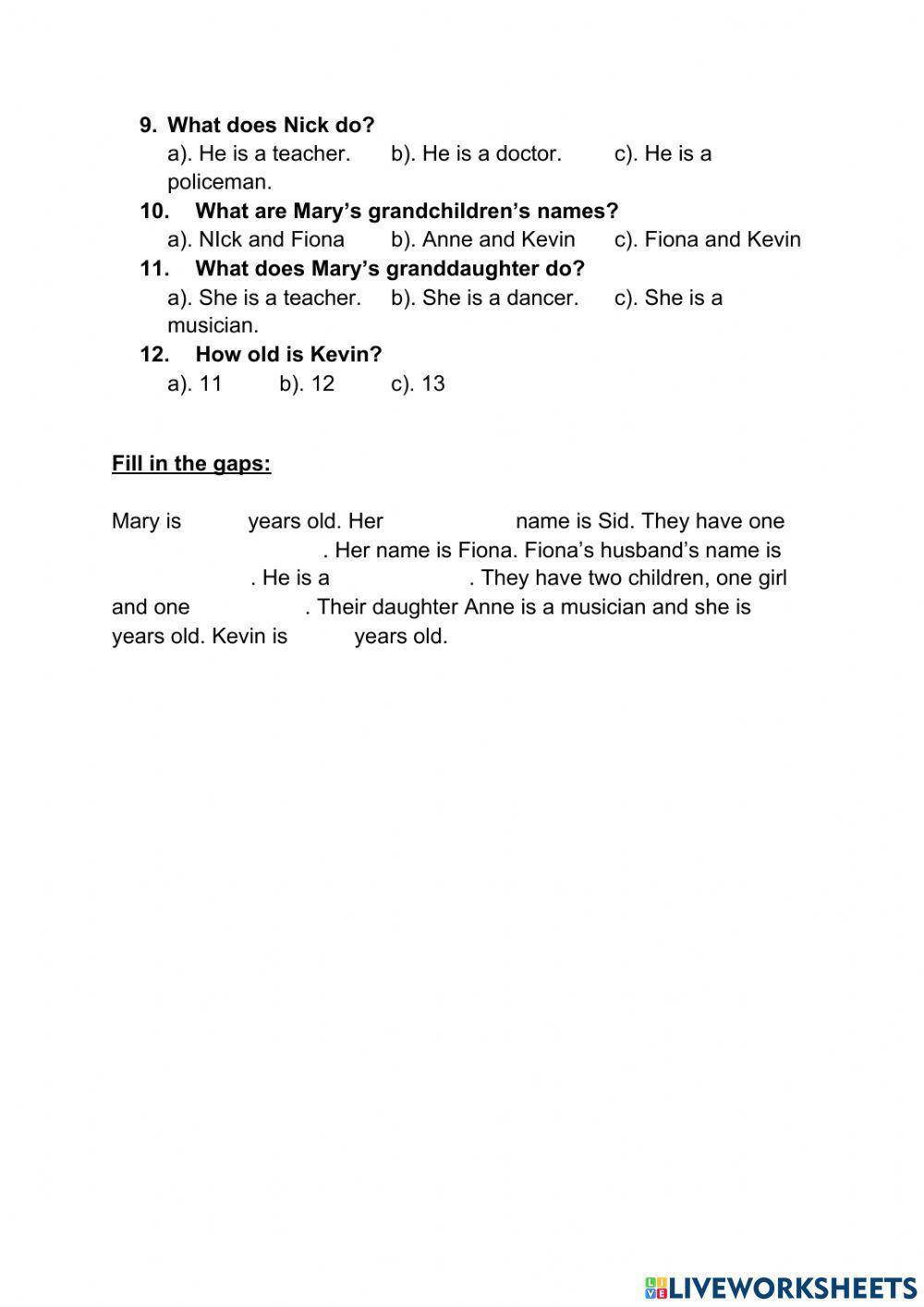 Face to face Unit 3 - My family