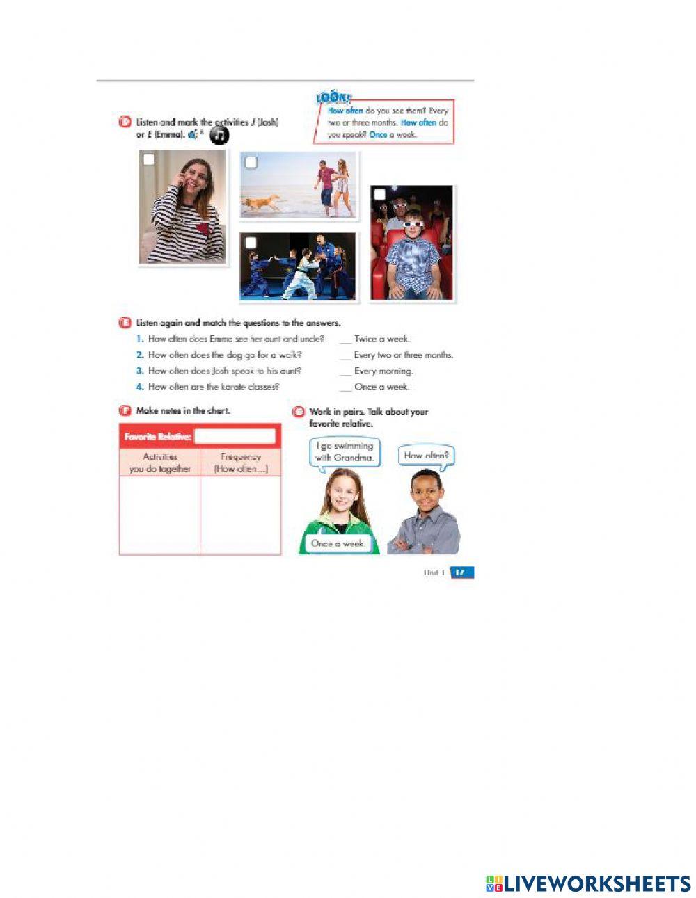 Student's book 4 unit 1 online exercise for | Live Worksheets