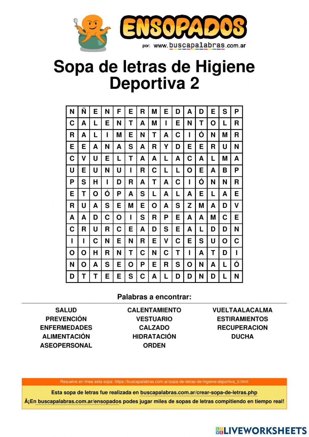 Sopa de Higiene deportiva