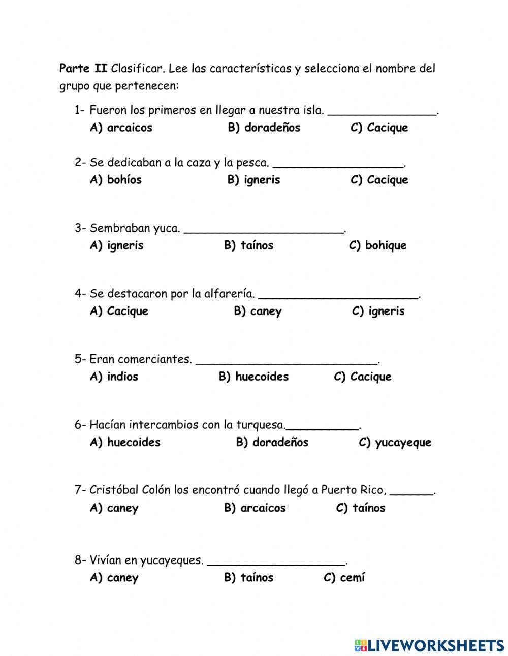 Prueba de Sociales Lección 6 