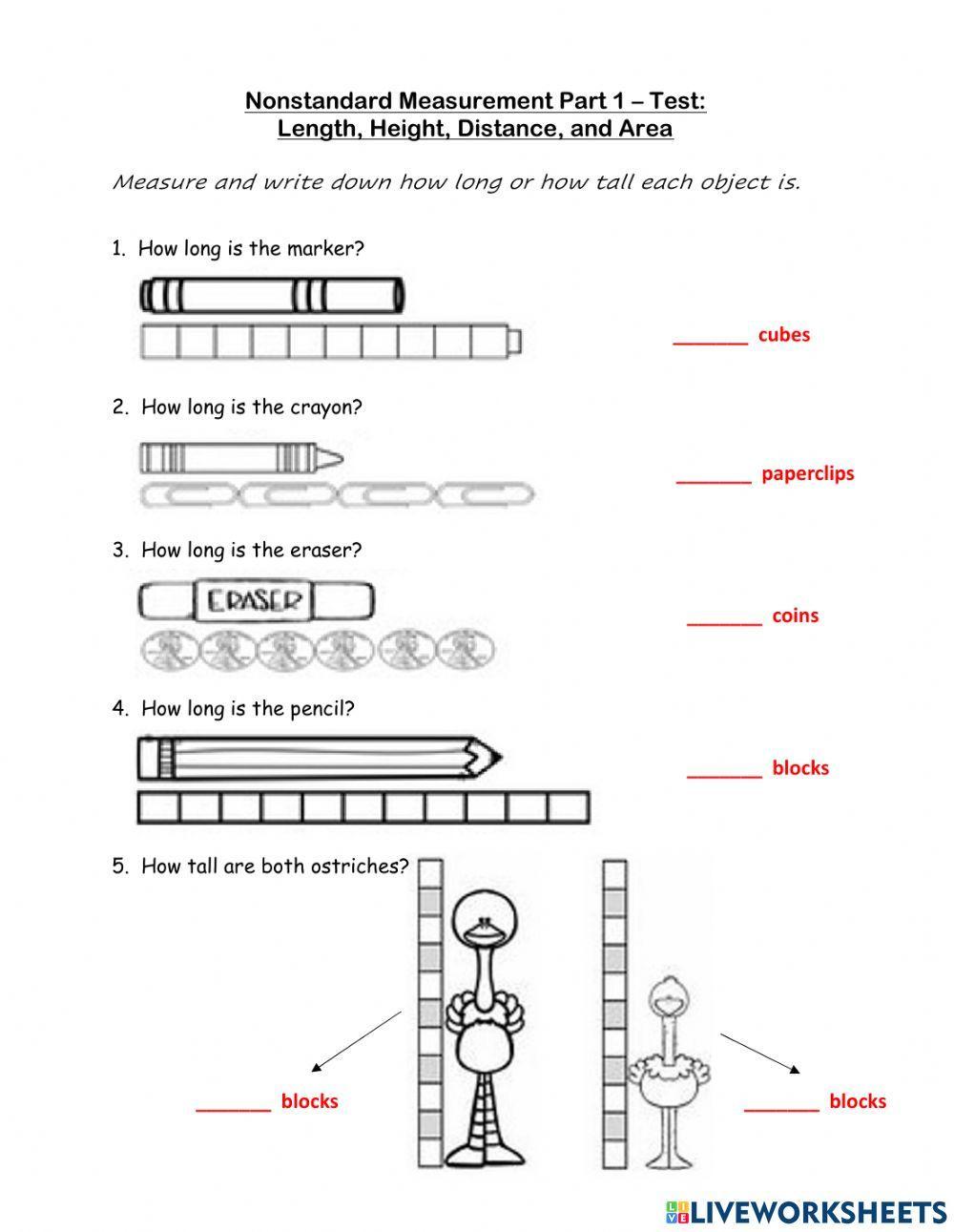 Length, Height, Area, Distance Quiz