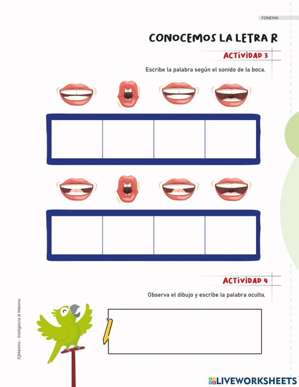 Actividad 3 y 4 letra R