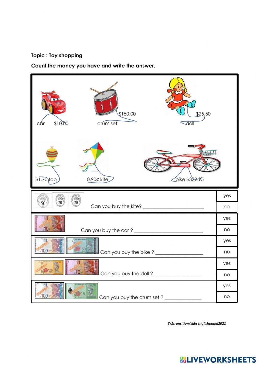 Buy and sell interactive worksheet live worksheets