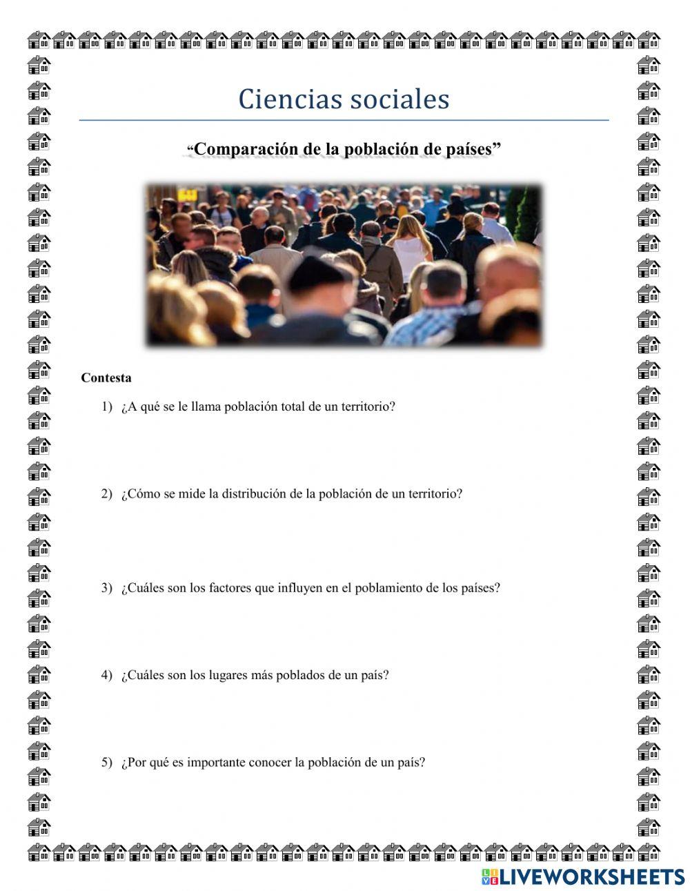 Comparación de la población de países