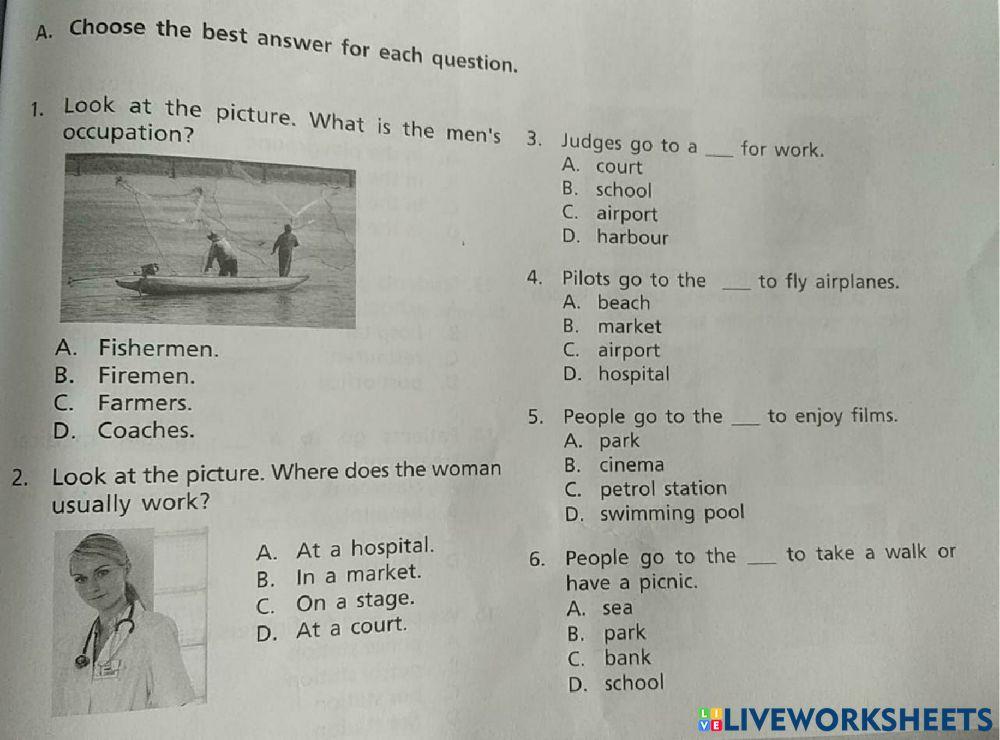 Evaluation profession and name of places