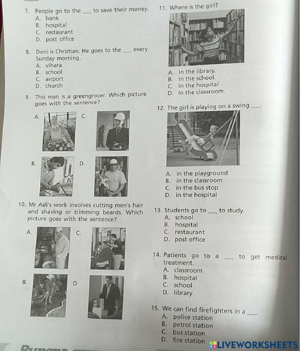 Evaluation profession and name of places