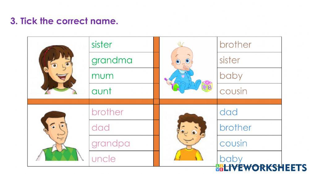 Voc. test My Family!!