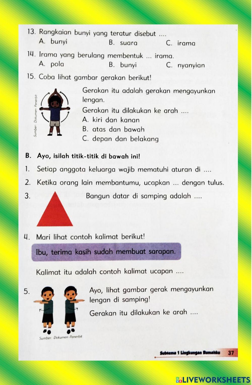 Ulangan Harian Tema 6 Subtema 1