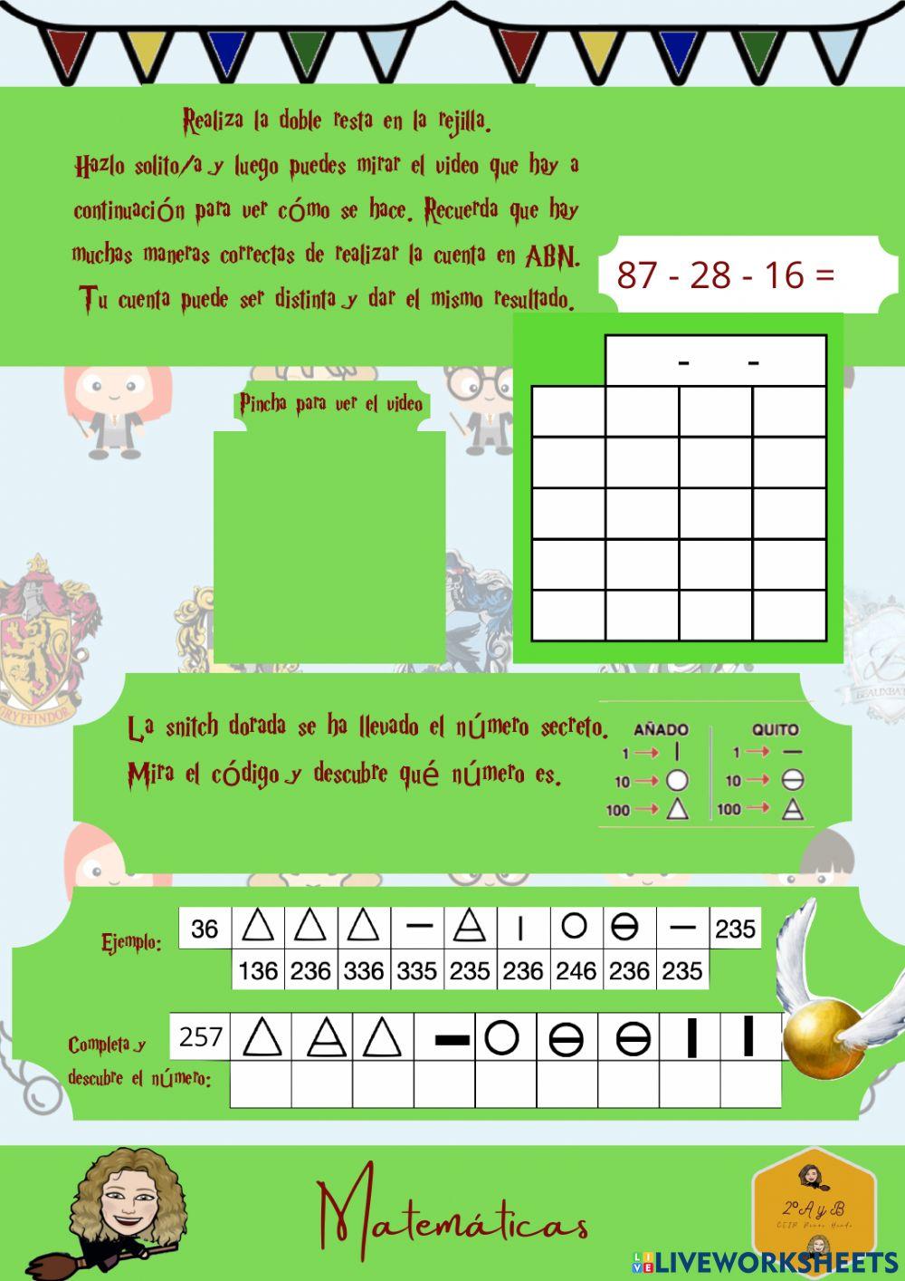 Doble resta y Cálculo mental