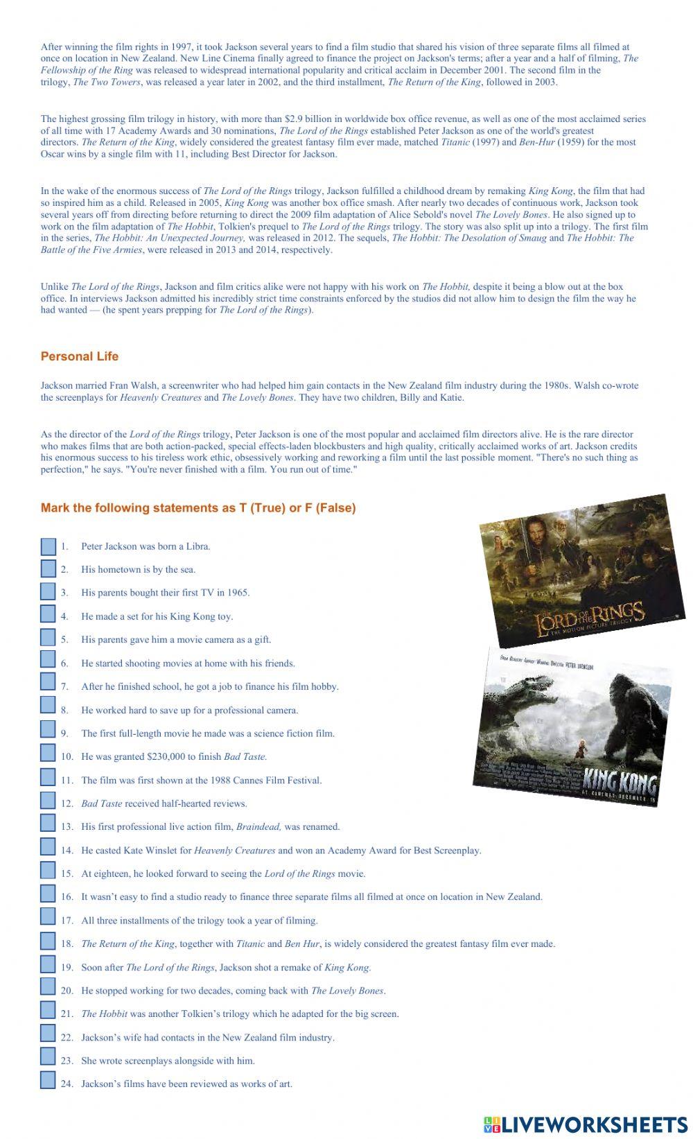 Peter Jackson Biography