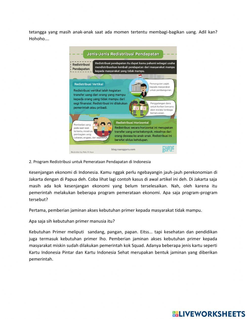 Latihan IPS KLs 8 Redistribusi