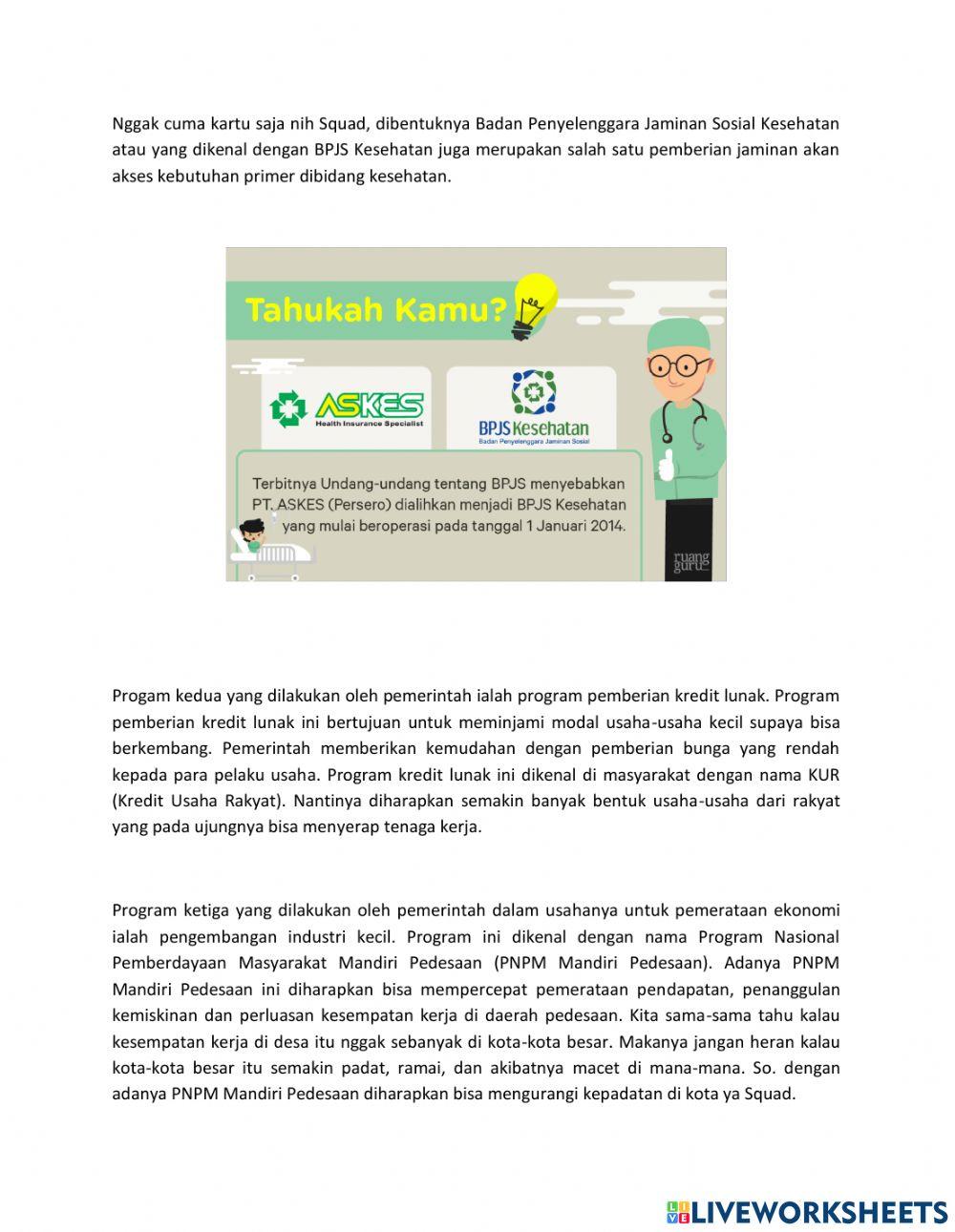 Latihan IPS KLs 8 Redistribusi