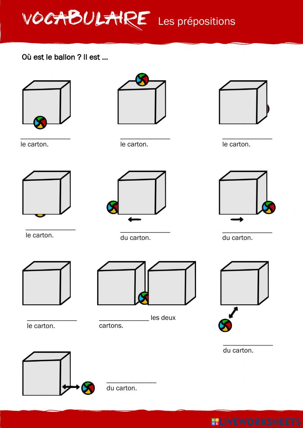 VOCABULAIRE - Prépositions