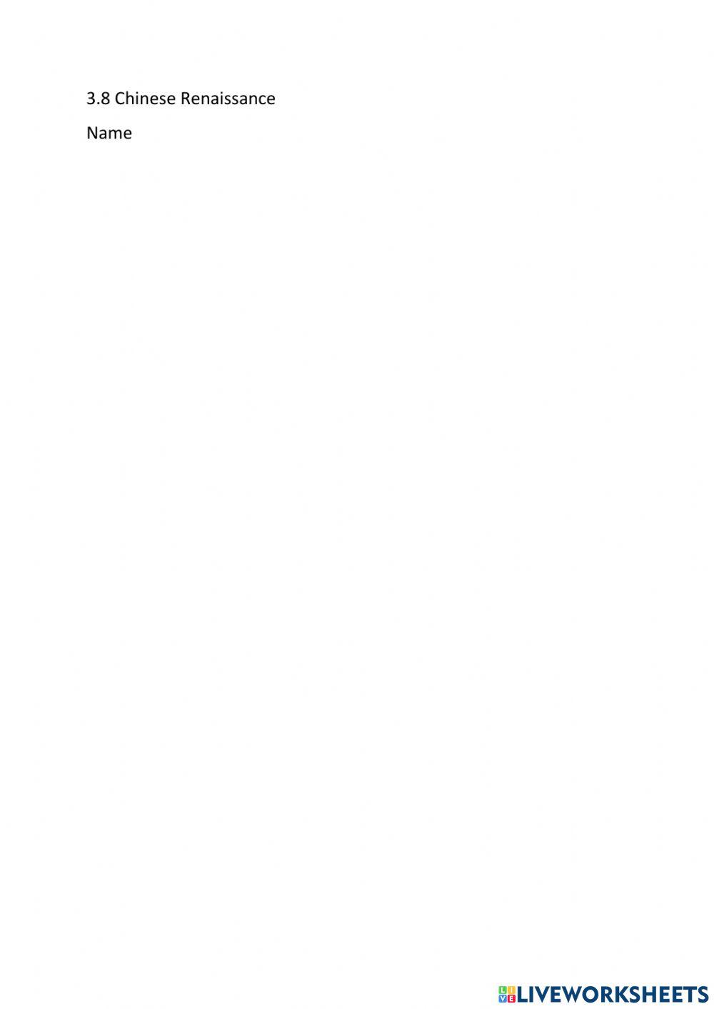 3.8 Chinese Renaissance