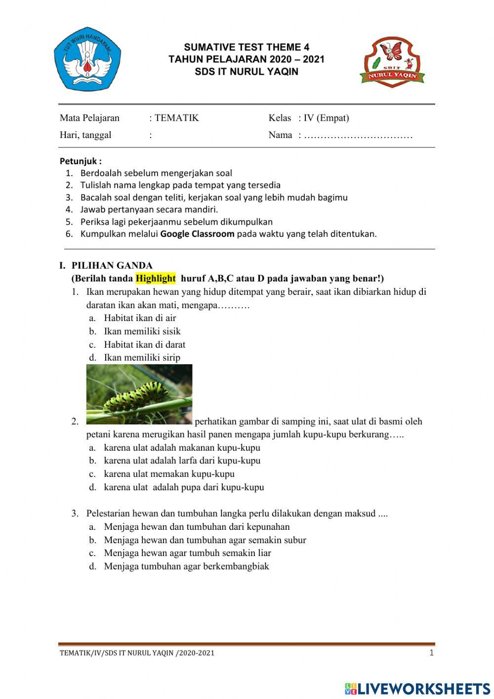 Sumative test theme 4