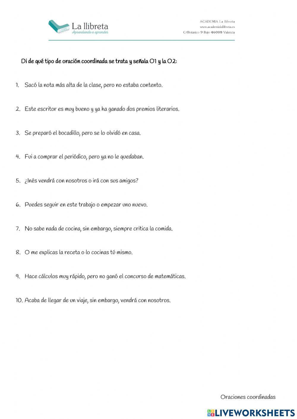 Oración compuesta-Coordinada