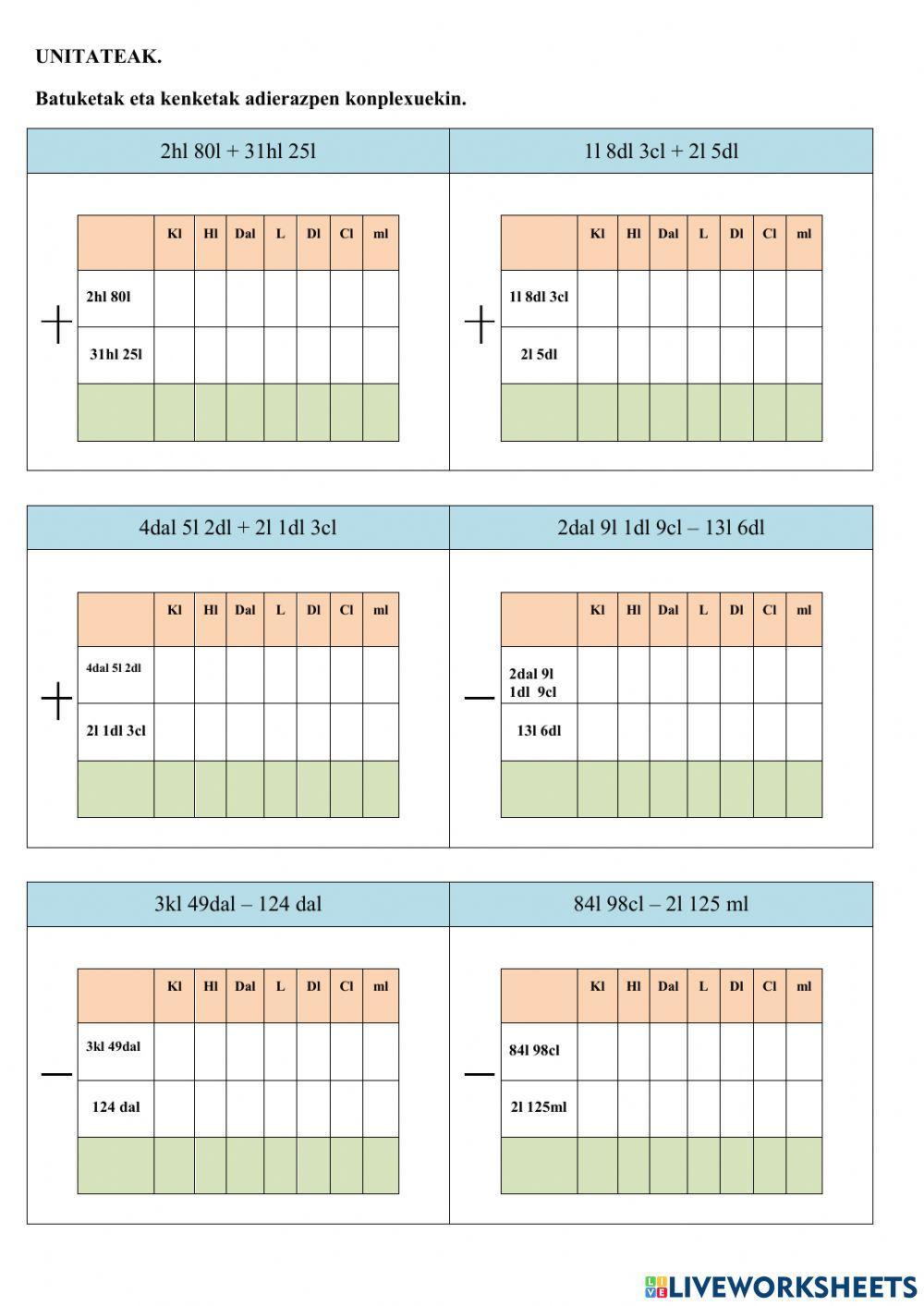 Unitateekin eragiketak