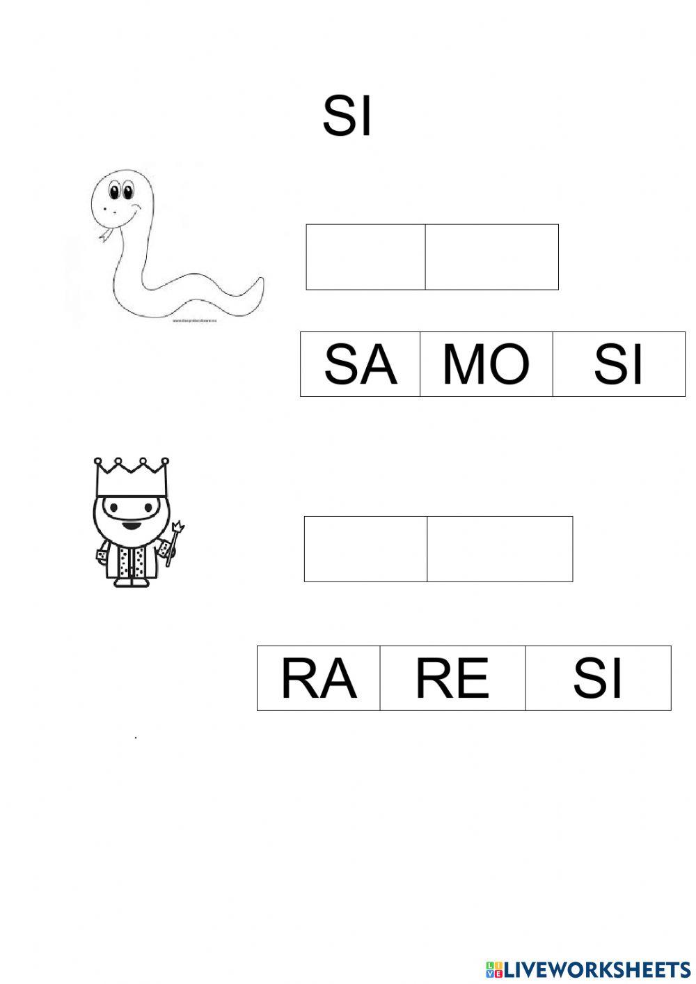 Sillabe SA,SO,SU,SI,SE