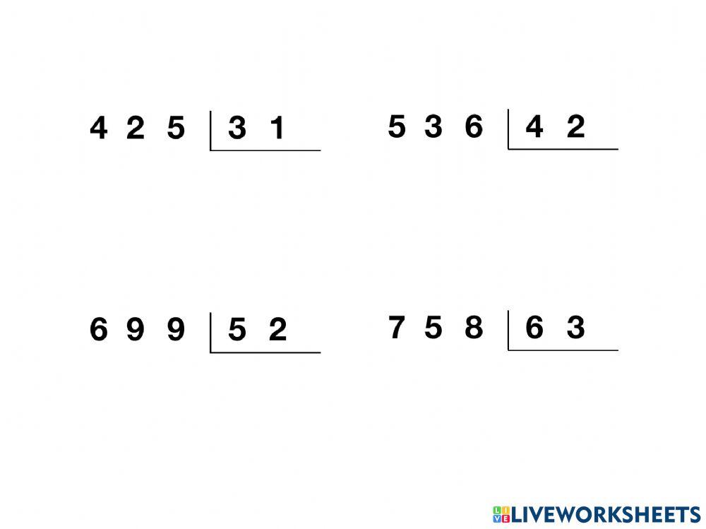 División con divisor de dos cifras. (Nivel 1)