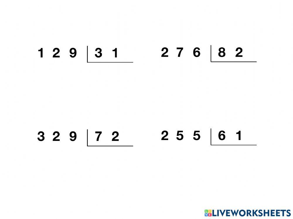 División con divisor de dos cifras. (Nivel 1)