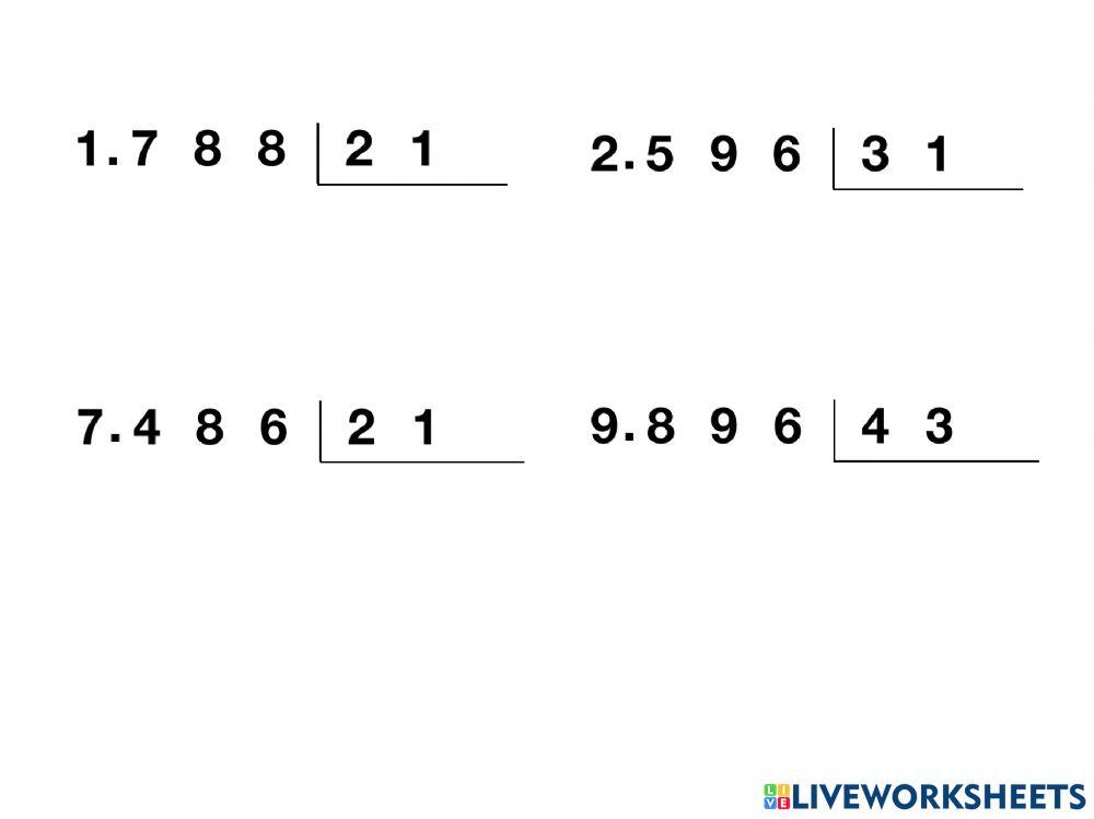 División con divisor de dos cifras. (Nivel 1)