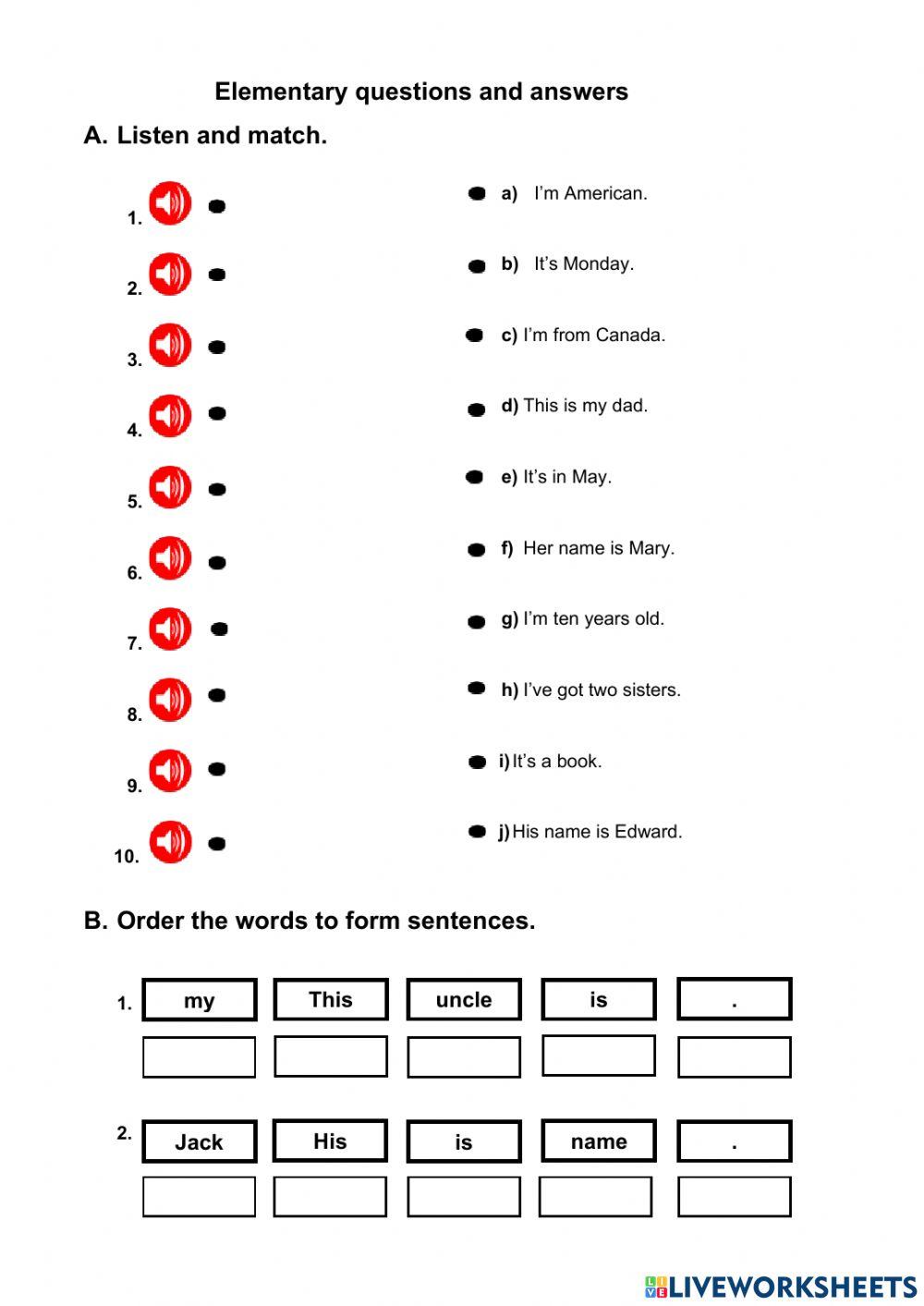 Elementary questions and answers