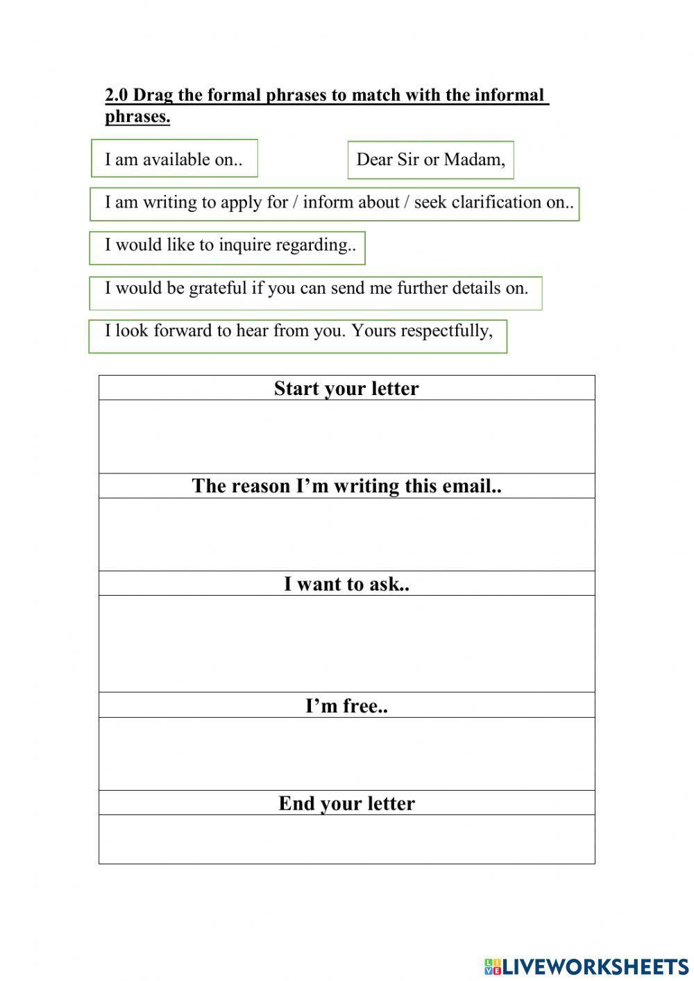 Formal Letter Phrases