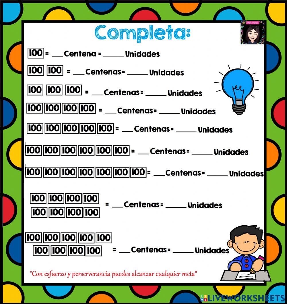 Descomposición de Centenas a Unidades