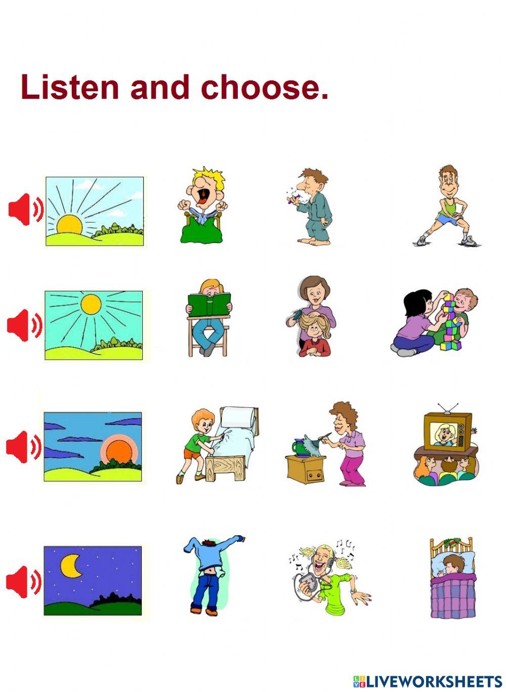 Daily Routine Worksheet For Kids Pdf Free Download