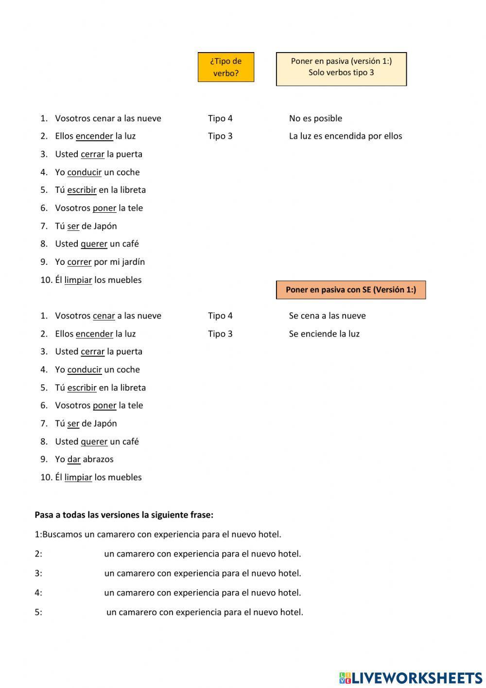 R1 Sesion 8 - Ejercicios Voz Pasiva