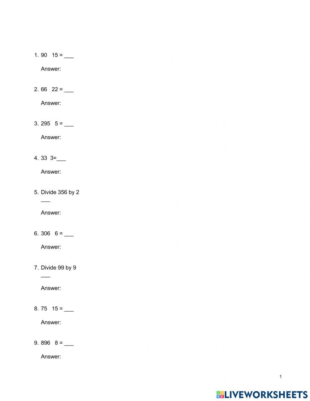 Dividing 2-digit Numbers by 2-digit Numbers