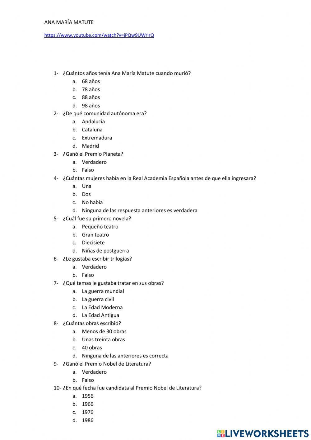 Comprensión oral: Ana MAría Matute