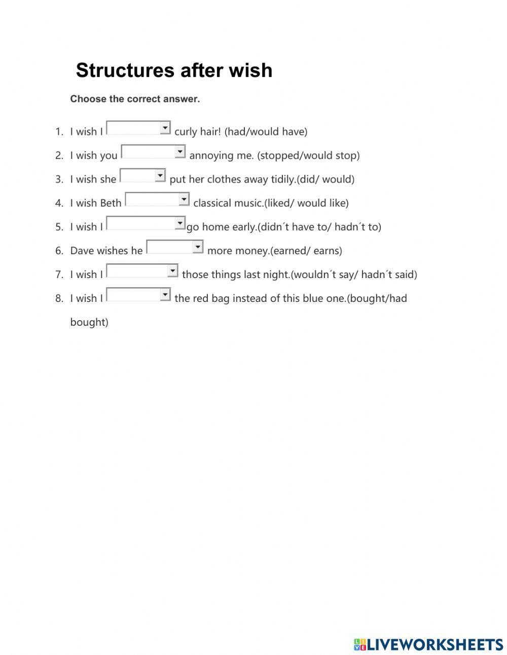 Structures after wish