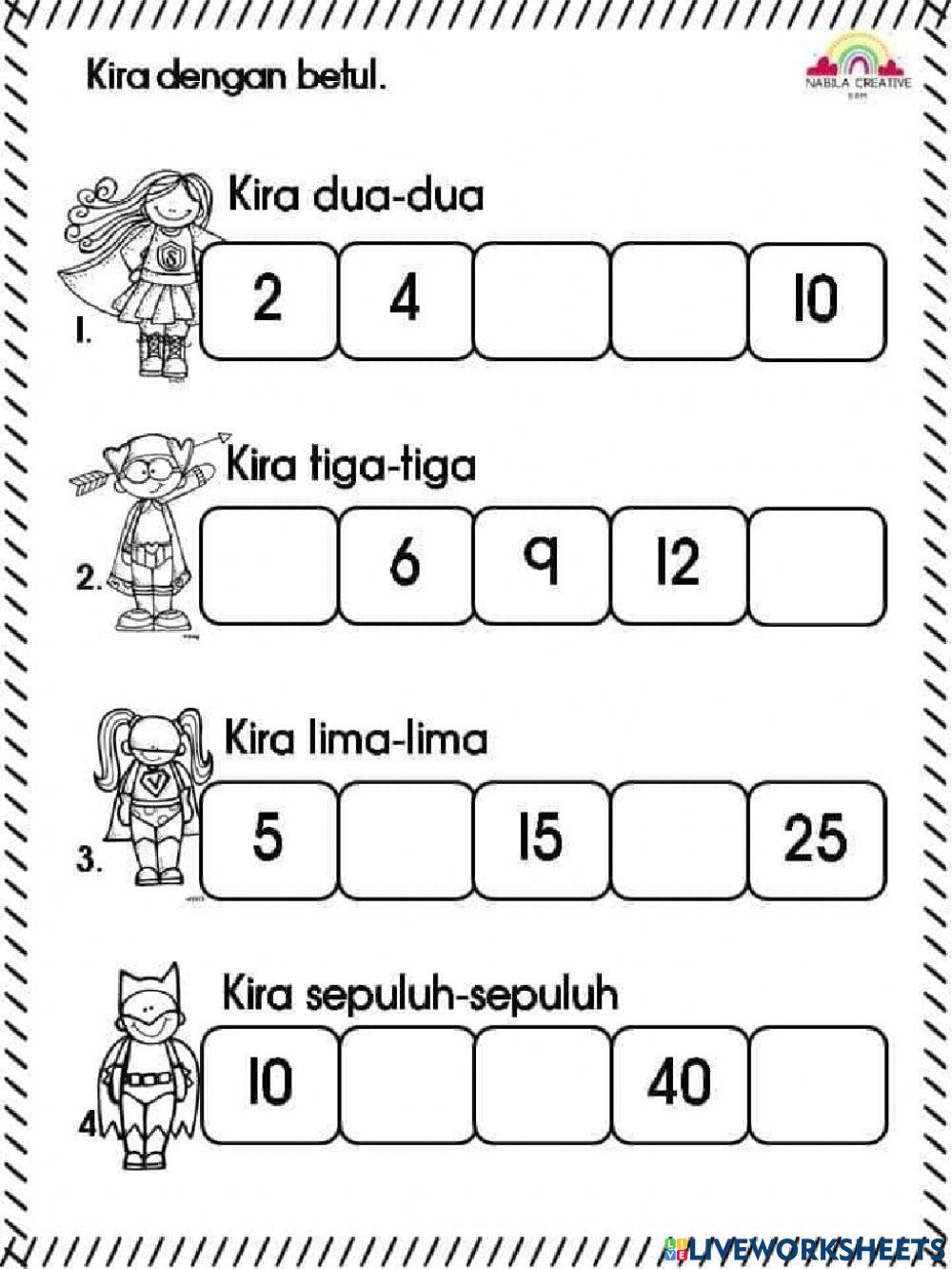 Membilang nombor dalam lingkungan 100 Membilang nombor dalam lingkungan 100