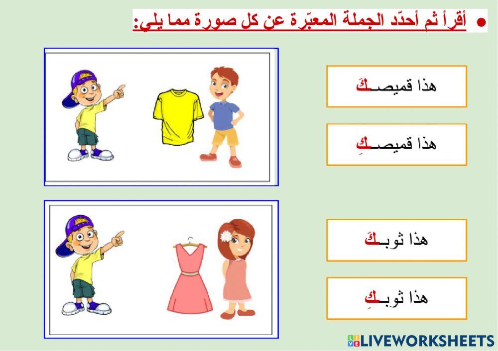 الضمائر المتصلة (الكاف) - ١