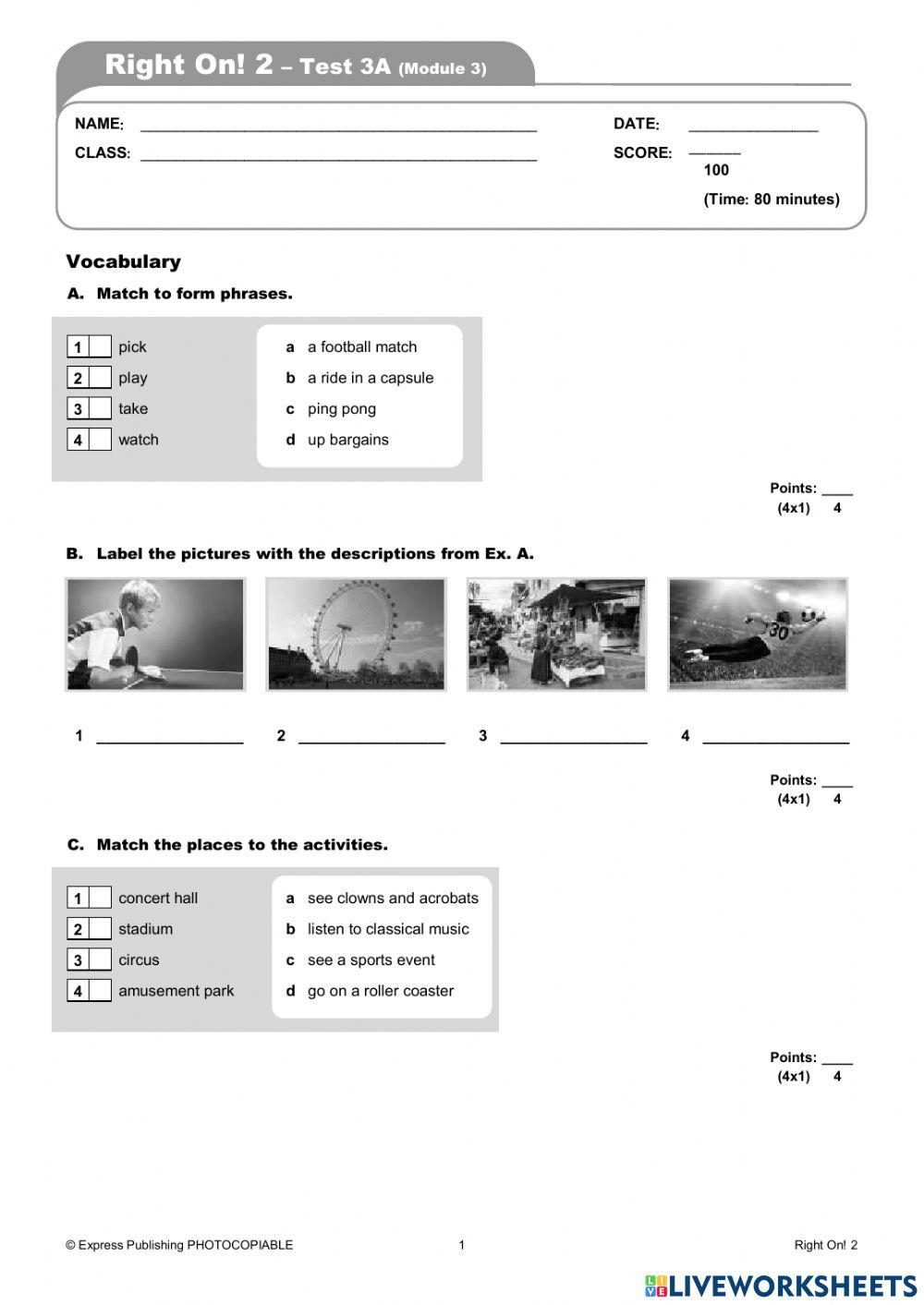 RIGHT ON 2 MODULE 3 TEST