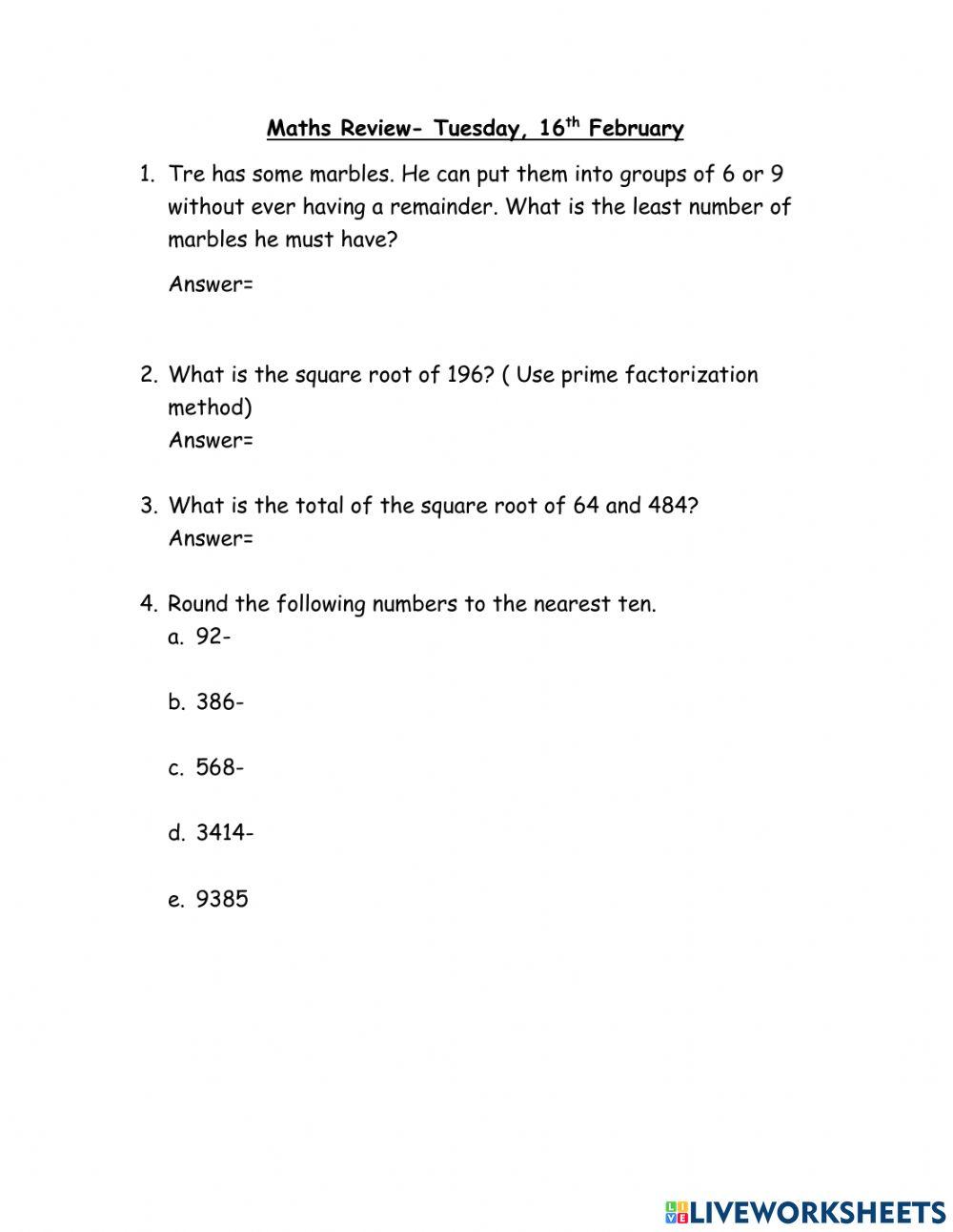 Review Exercise 729546 MsStoute LiveWorksheets review-exercise-729546-msstoute-liveworksheets