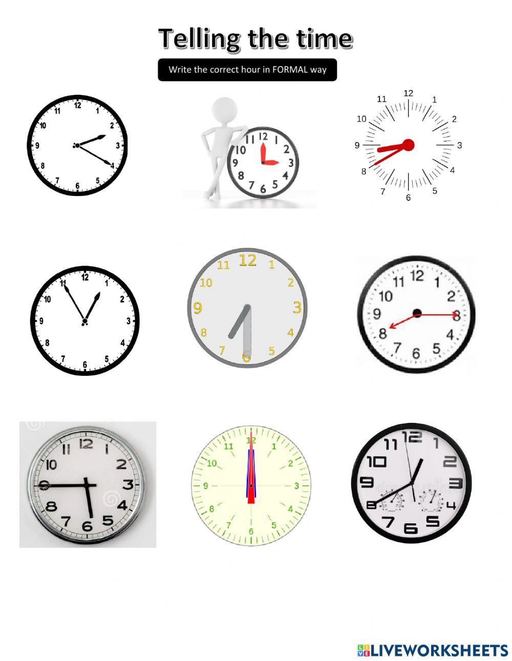 Telling The Time Interactive Activity For 3 Live Worksheets Telling The Time Interactive Activity For 3 Live Worksheets