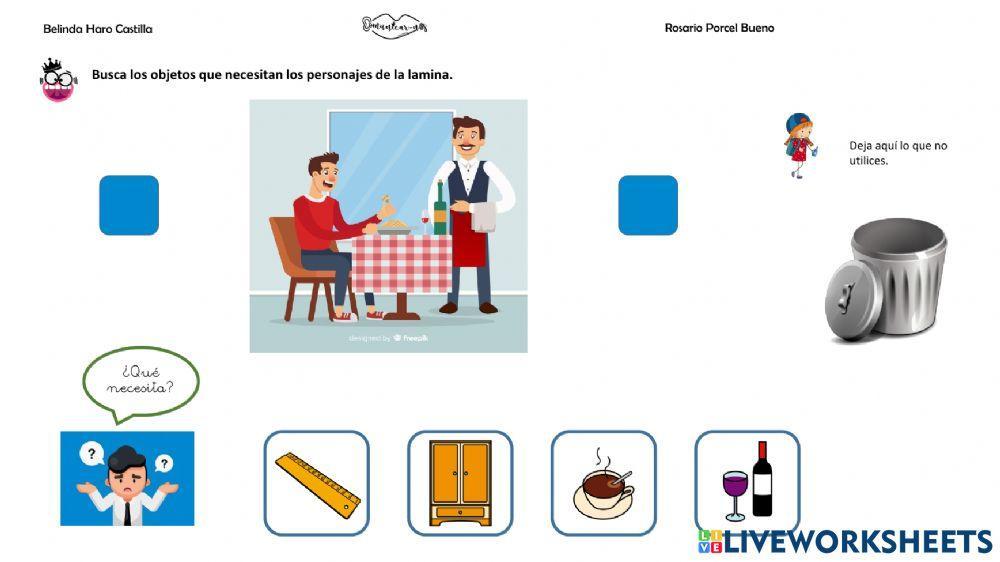 ¿Qué necesita?: camarero