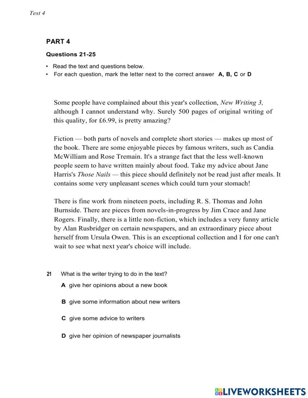 Reading 4+5 topic 14 b2t4