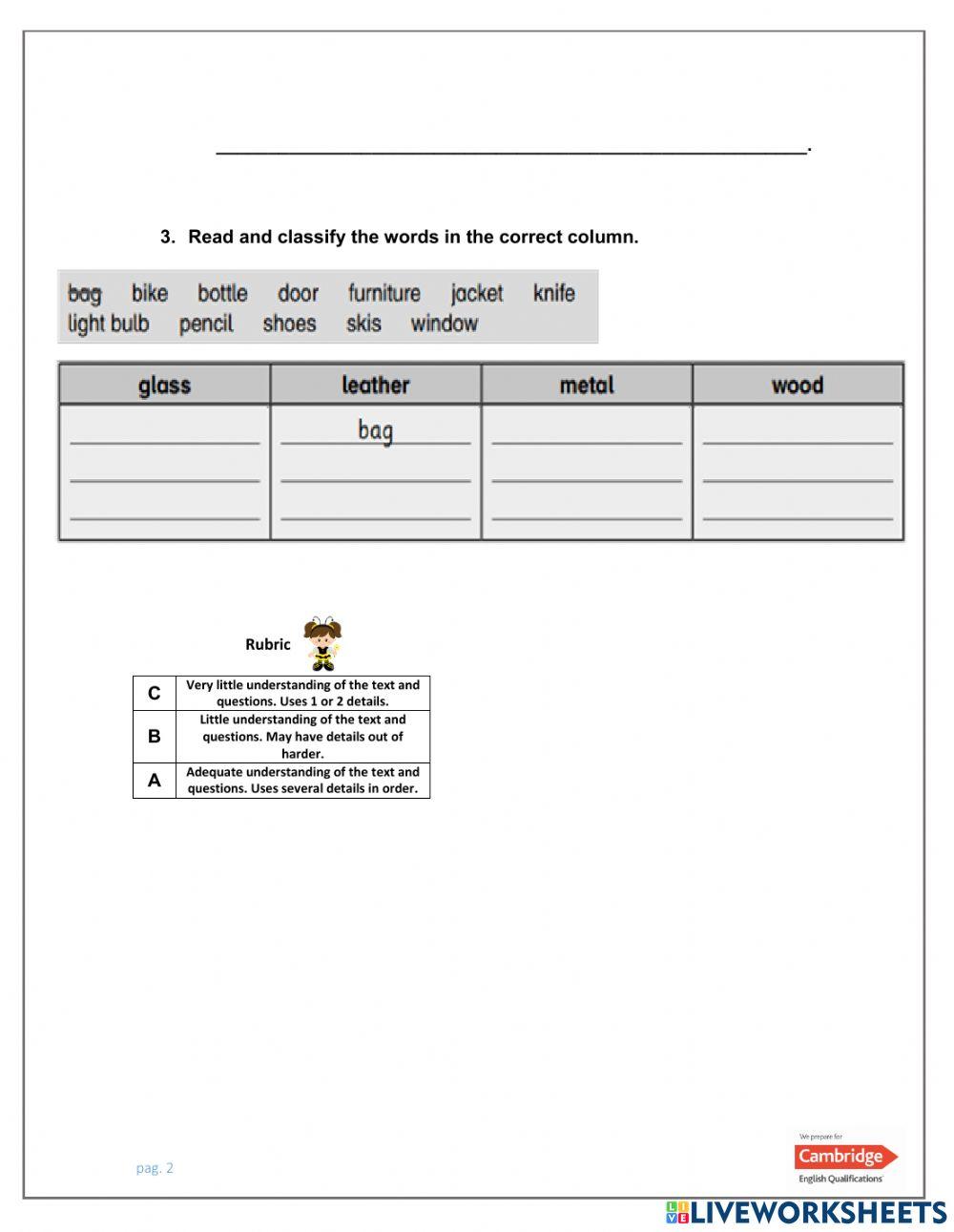 Comparisons and vocabulary