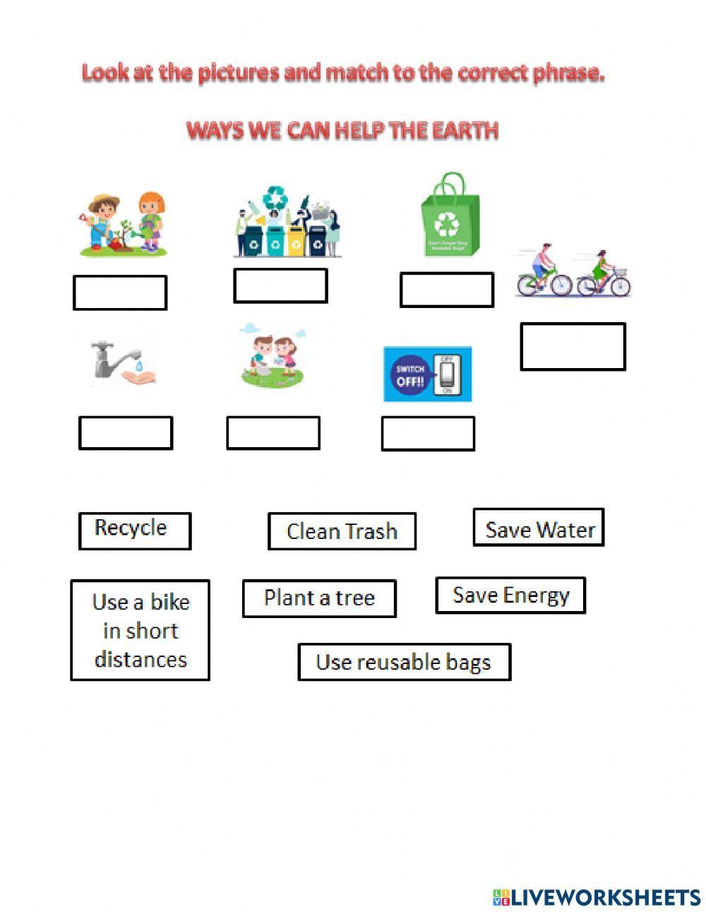 Ways to help the earth