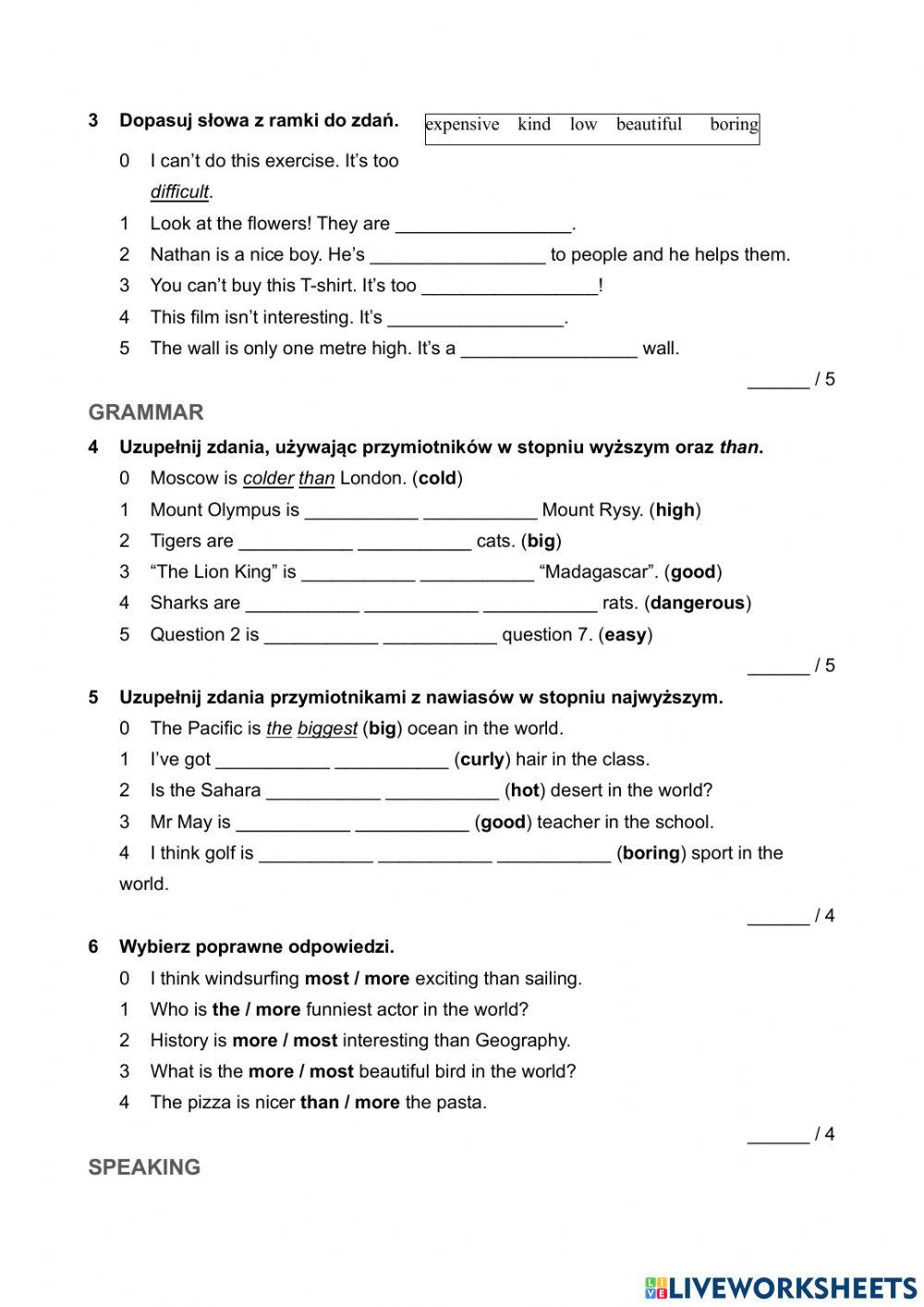 English class A1+ unit 4