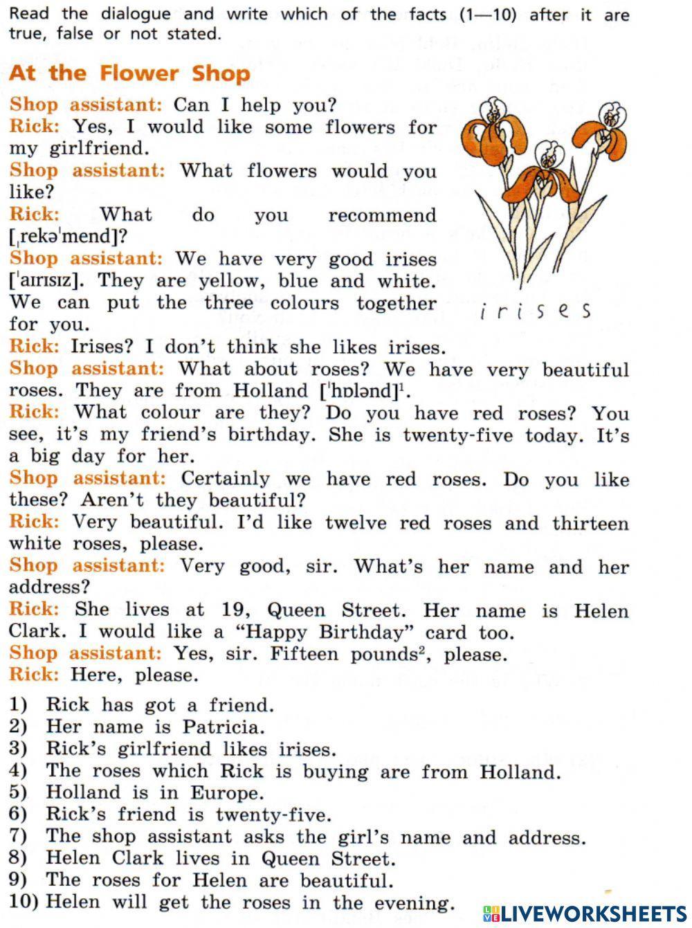 Reading -In the flower shop-