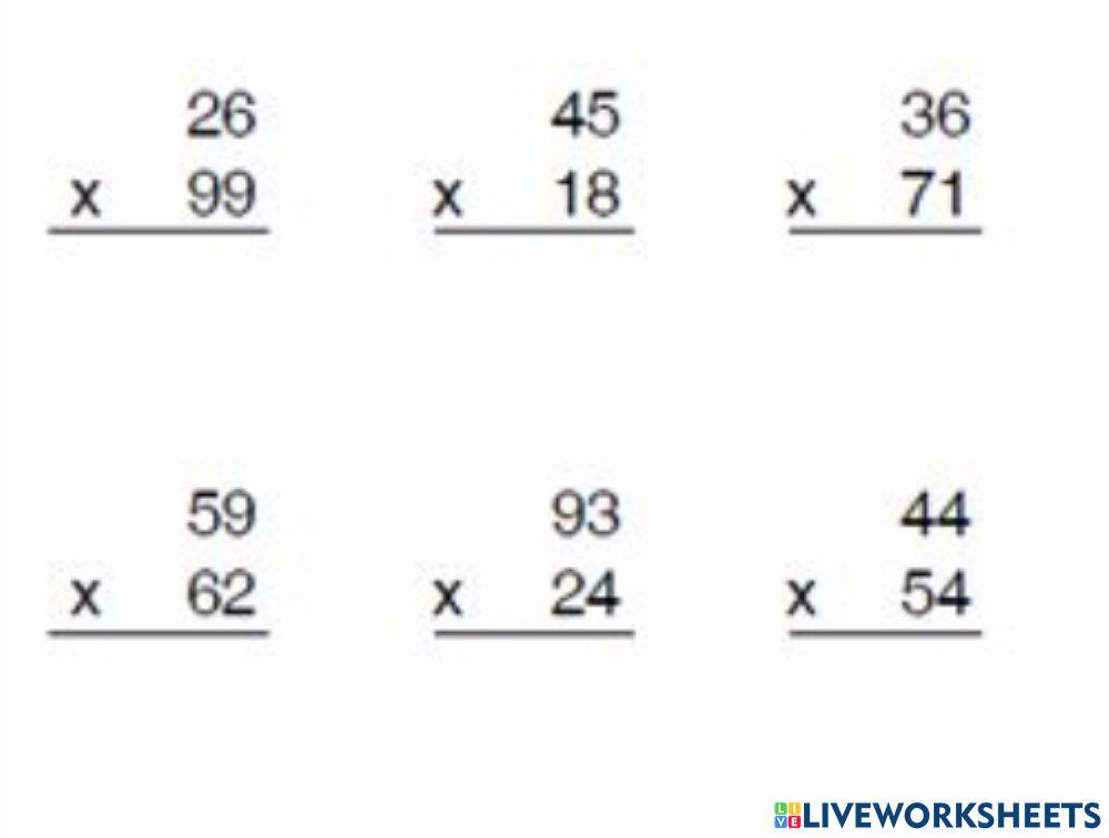 Multiplicaciones de dos cifras