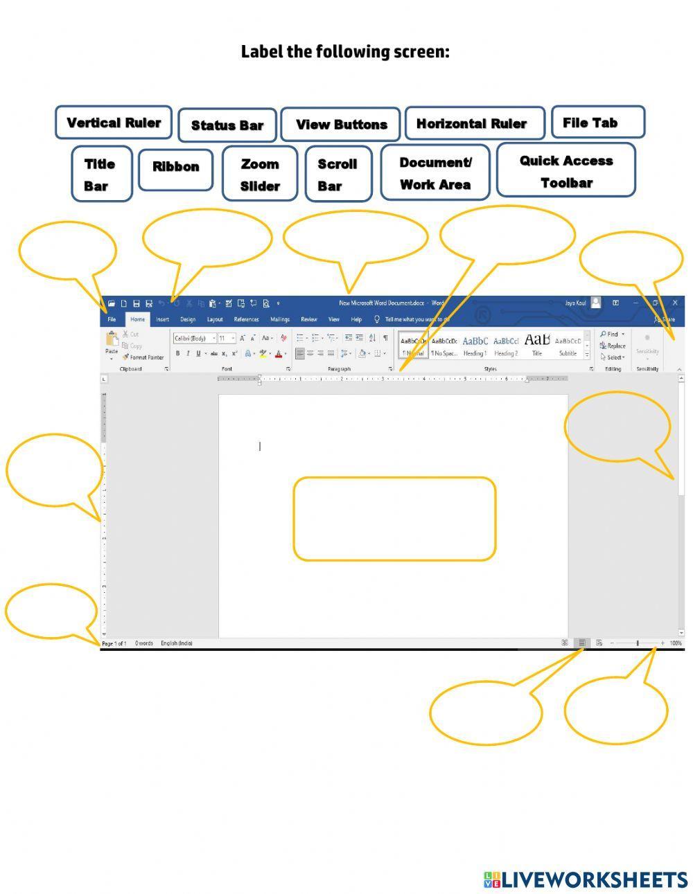 MS Word Worksheet 1 - Grade 3 online exercise for | Live Worksheets
